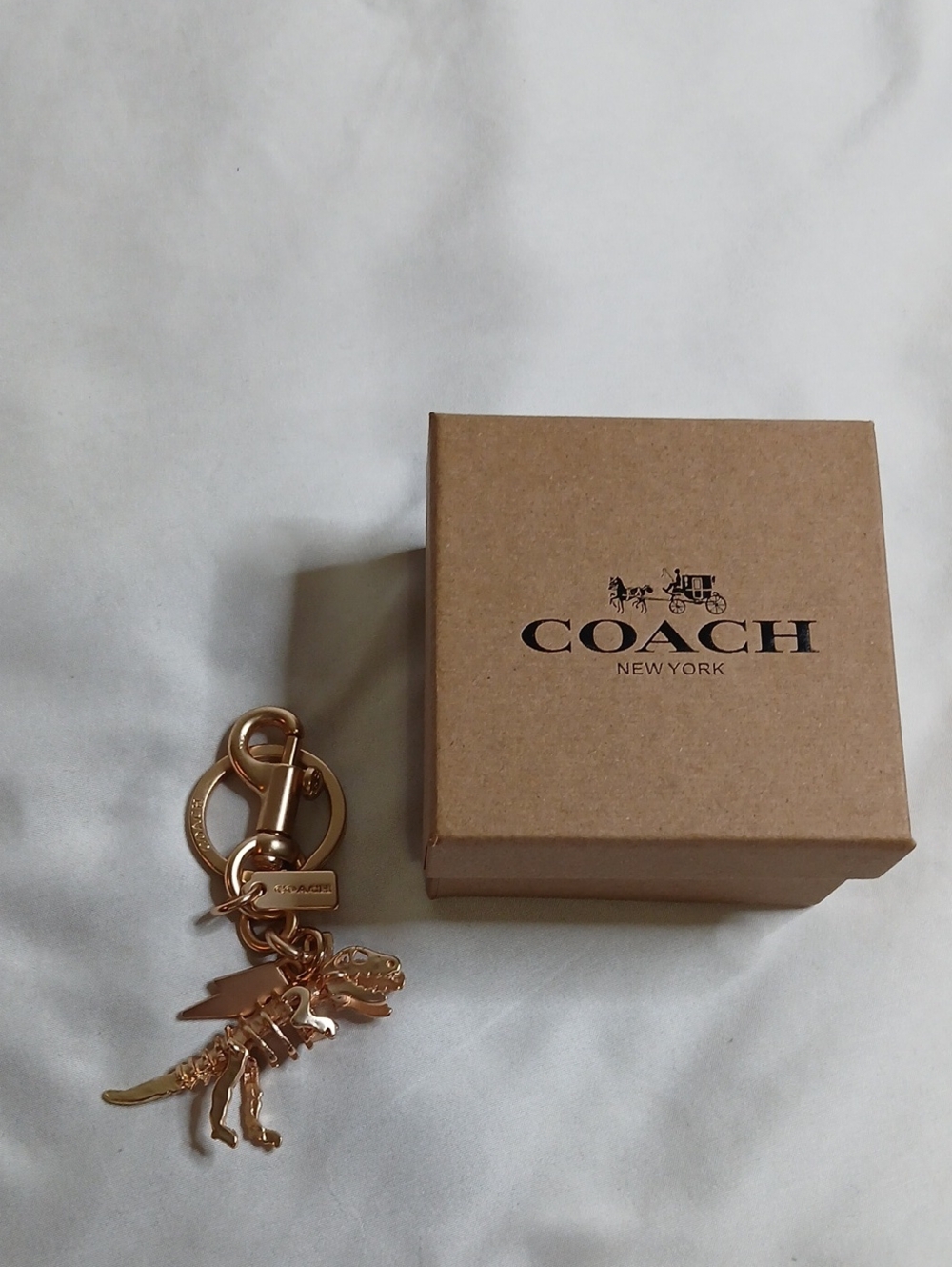 Coach Gold Dinosaur Keychain Charm